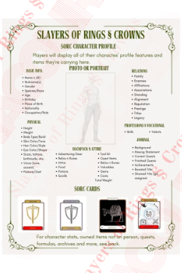 Profile showing SorC Cards