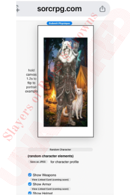 Default character profile page, without server submissions