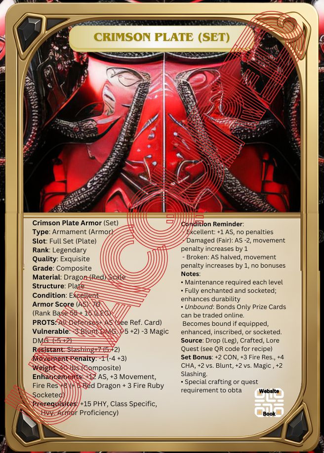 Crimson Plate Legendary Front