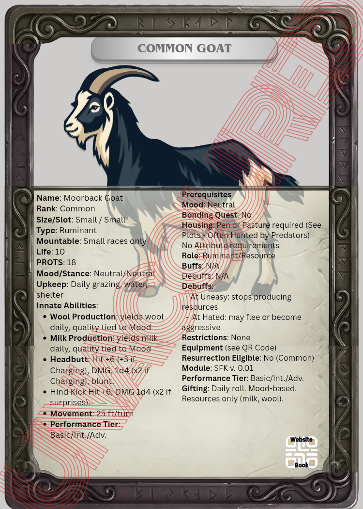 Common Moorback Goat Front