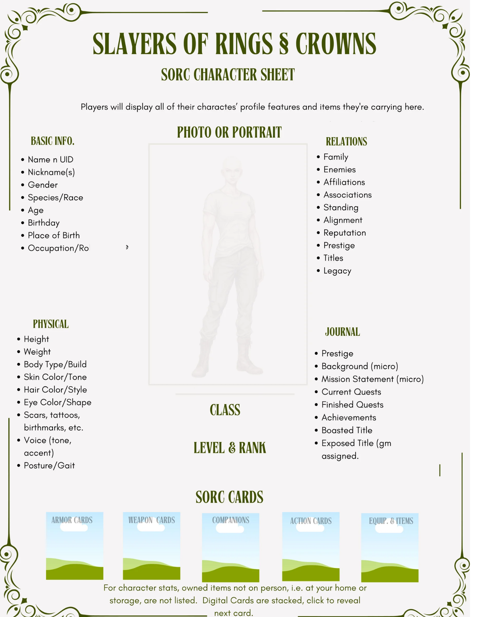 SORC Character Sheet